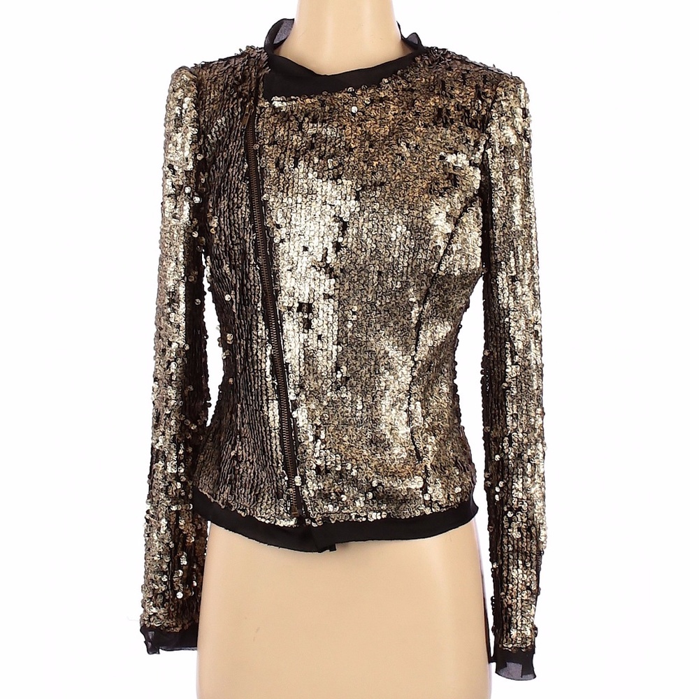 Aryn K | Gold Sequin Jacket | Party Clothes